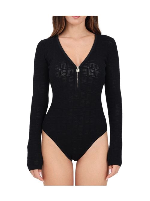 Bodysuit in viscose with mesh stitch logo ELISABETTA FRANCHI | BK65B46E2.110